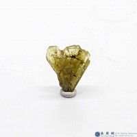 圖示-金綠寶石雙晶晶體(Chrysoberyl Twin)