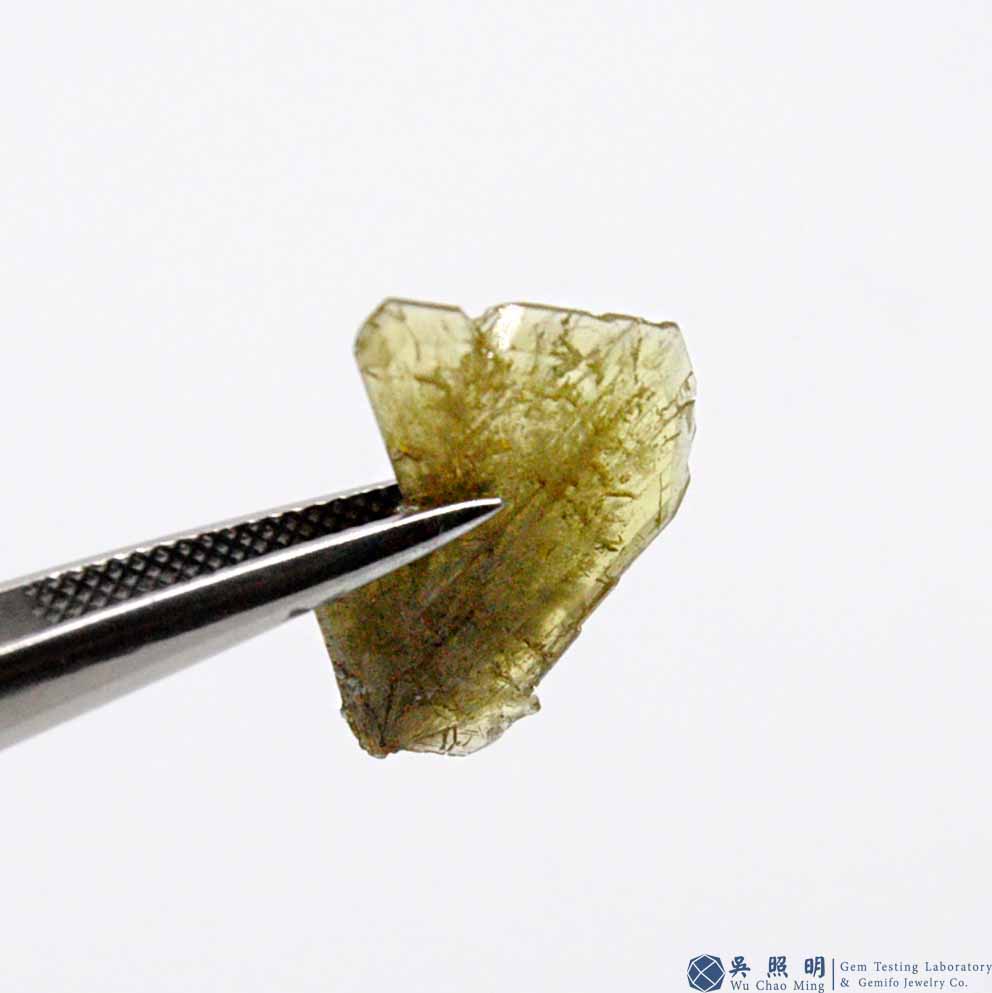 圖示-金綠寶石雙晶晶體(Chrysoberyl Twin)